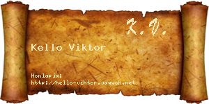 Kello Viktor névjegykártya